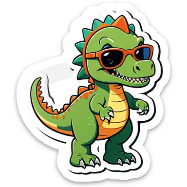 Dinosaur with sunglasses  sticker