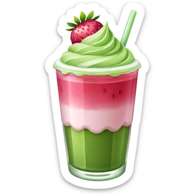 Iced strawberry matcha sticker
