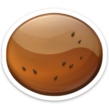 realistic seed, detailed macro close-up, textured patterns, shades of brown and beige, oval-shaped, glossy, studio lighting, sharp focus, high-resolution photography, isolated on neutral background sticker