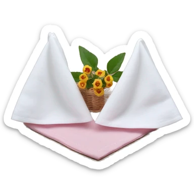 2 Serviette une blanche et une rose clair empilés  sticker