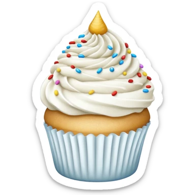 Glitter White Cupcake sticker