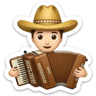 Sombrero vueltiao with an accordion sticker