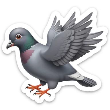 angry pigeon dive bombing sticker