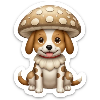 Dog in light mushroom costume sticker
