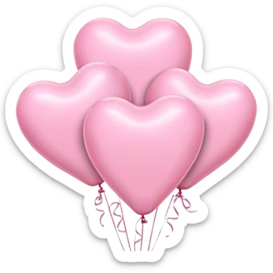 pastel pink heart balloons sticker