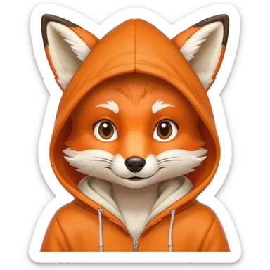 Anthropomorphic fox in a hoodie  sticker