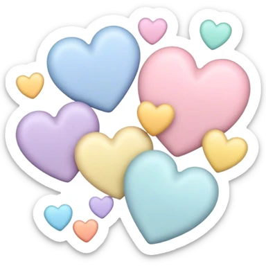 Pastel hearts sticker