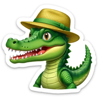 Alligator with hat sticker