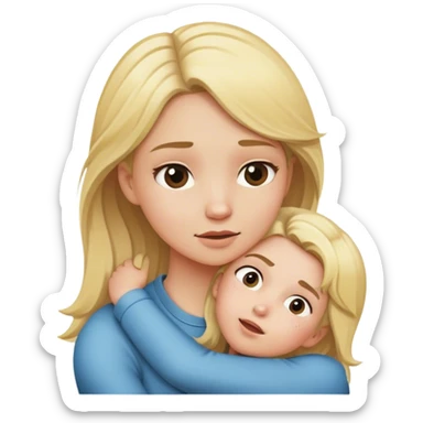 blonde girl holding herself in a chokehold  sticker