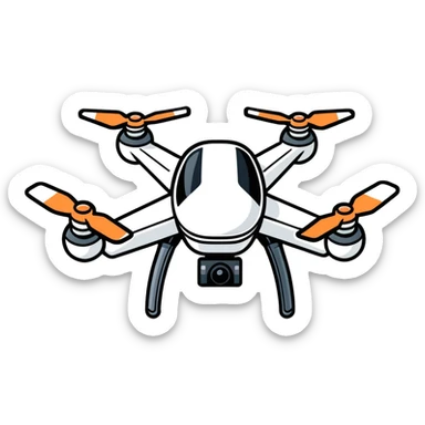a drone, cartoonish sticker style sticker