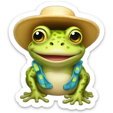 Vacationing toad sticker