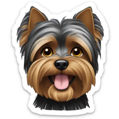 Create a black Yorki dog emoji  sticker
