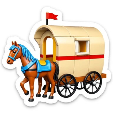 Lego horse drawn caravan  sticker