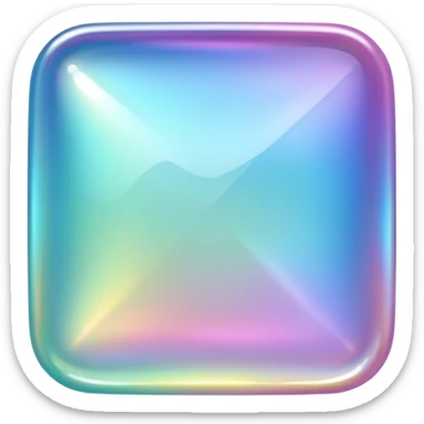 Sparkly glossy Pastel iridescent glass square sticker