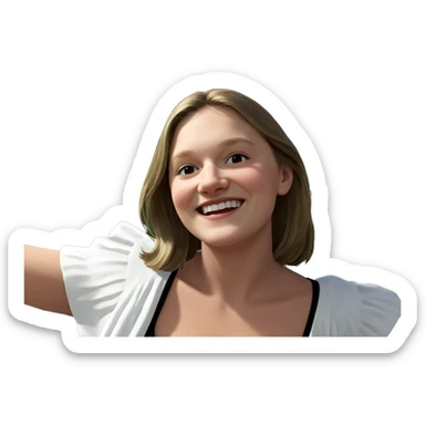 smiling girl by the water sticker