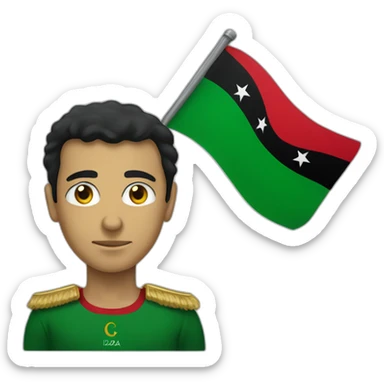Avatar of an unknown person with the flag of Libya next to him  sticker