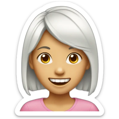 A girl whose front teeth are missing sticker