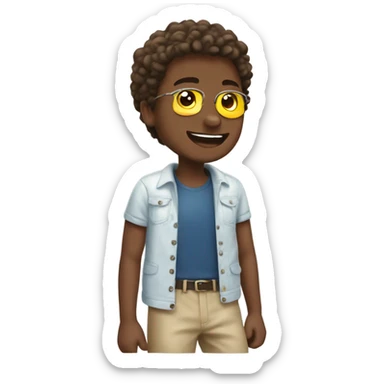 boys enjoying sunny day sticker