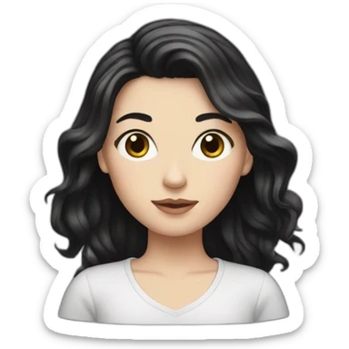 white girl with black hair sticker