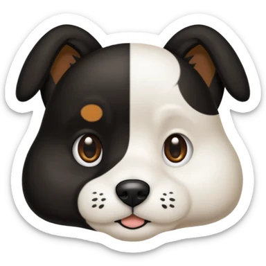 Chien noir avec poitrine et patte avant droite blanche sticker