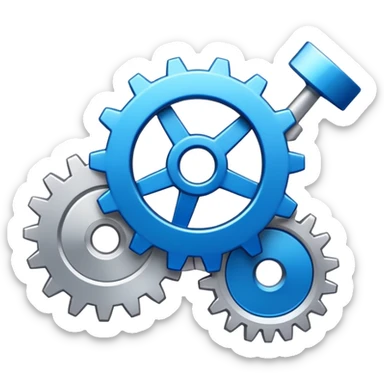 Airtable logo with a small cog in the top right sticker