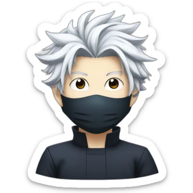 satoru gojo from jujutsu kaisen with mask sticker