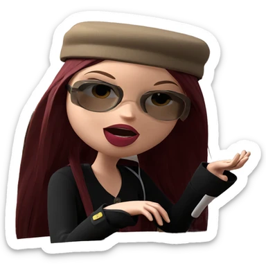 girl with cup and hat sticker