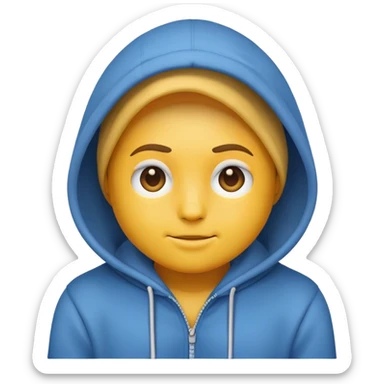 My emoji wearing a hoodie sticker