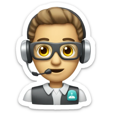 call center robot sticker