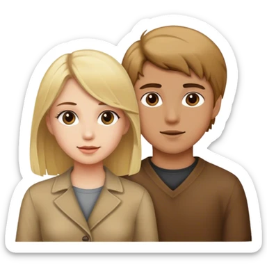 Blonde girl with brown haired boy sticker