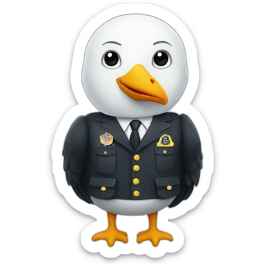 a seagull dress as FBI agent sticker