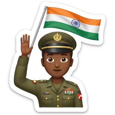 Indian army with indian flag sticker