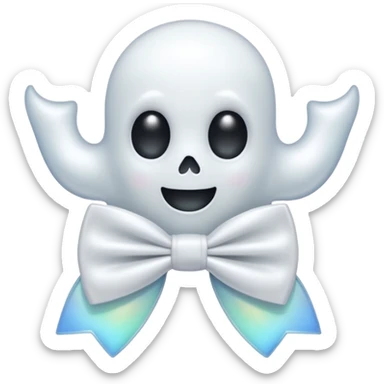 A ghost with a bowtie sticker