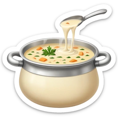 Pot of creamy soup sticker