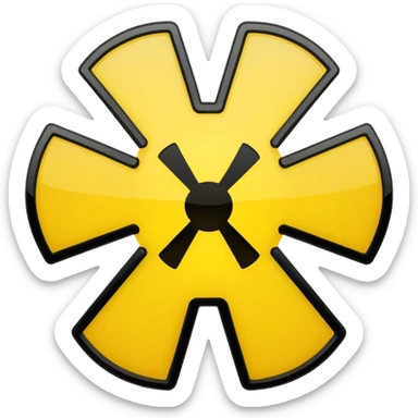 xray symbol. Yellow black sticker