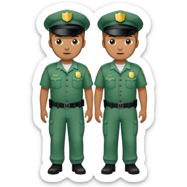 Chill guy in correctional officer green uniform. Full body sticker