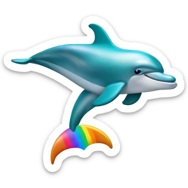 Dolphins with rainbow tails  sticker
