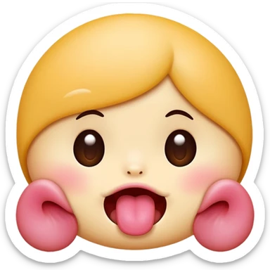 tongue out emoji kawaii face cute face :3 tongue out silly and fun adorable emoji sticker