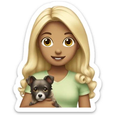 blond girl holding aussie sticker