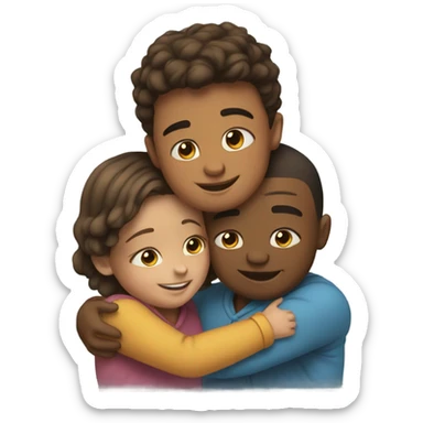 Brother and sister hugging  sticker