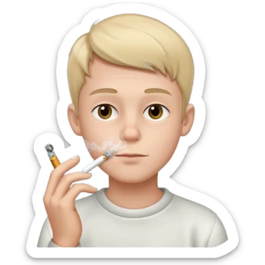 a young boy with a sigarette  sticker