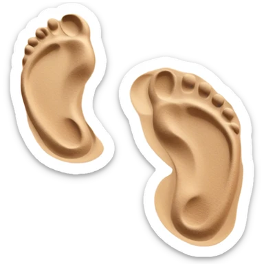 inner child footsteps on sand with other bigger footsteps beside sticker