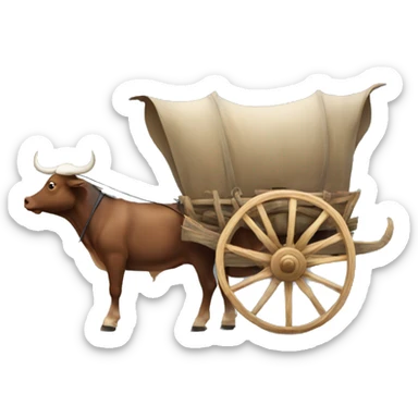 Two bullock cart sticker