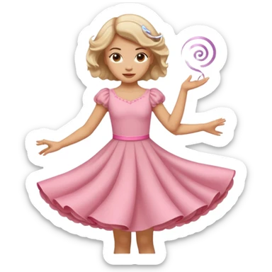 girl twirling  sticker
