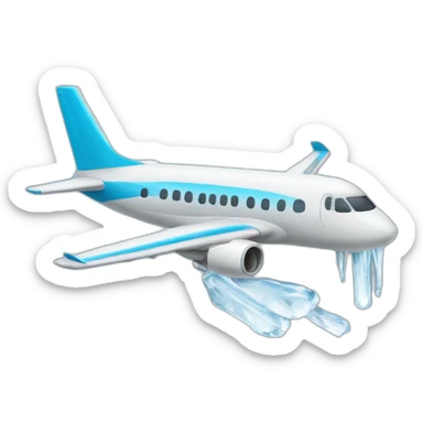 Airplane with icicles sticker