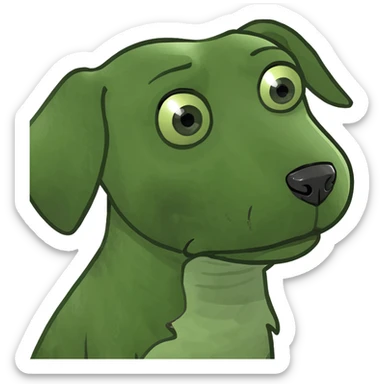 sad dog sticker