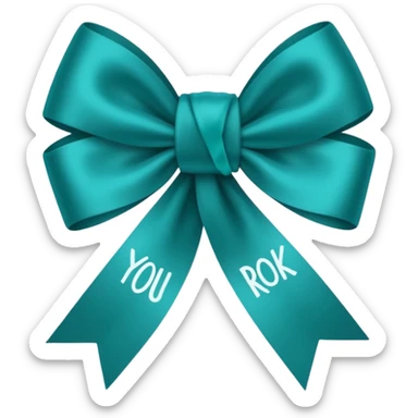Teal ribbon with You Rock wording sticker