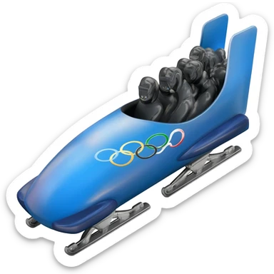 a bobleigh  in the olympic winter games sticker
