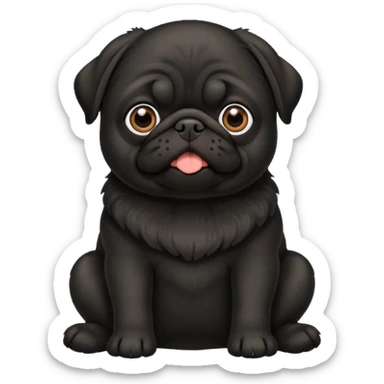 black pug sitting sticker