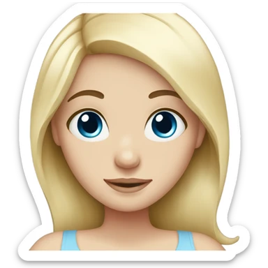 pregnant white blonde girl with blue eyes sticker